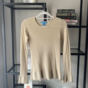 White + Warren Ivory Cashmere Sweater, Sz S